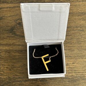 Mint & Lily Beautiful Gold 'F' Initial Necklace with Extra Extenders